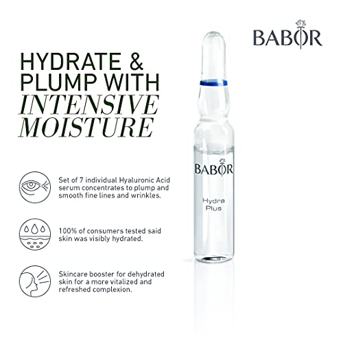 BABOR Hydra Plus, Ampollas para el rostro, Con ácido hialurónico para una hidratación intensiva, Fórmula vegana, Ampoule Concentrates, 7 x 2 ml