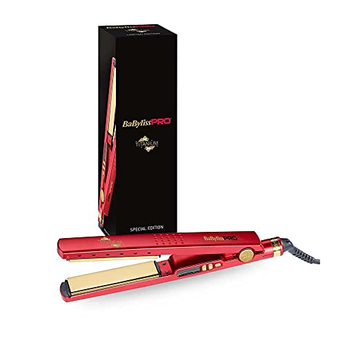 BaByliss Plancha Red Titanium, Negro, Estandar