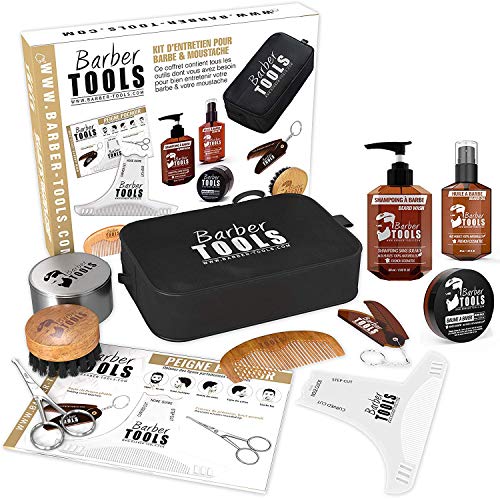 ✮ BARBER TOOLS ✮ Kit/Set/Estuche de arreglo y cuidado de la barba y afeitarse | Cosmético Made in French