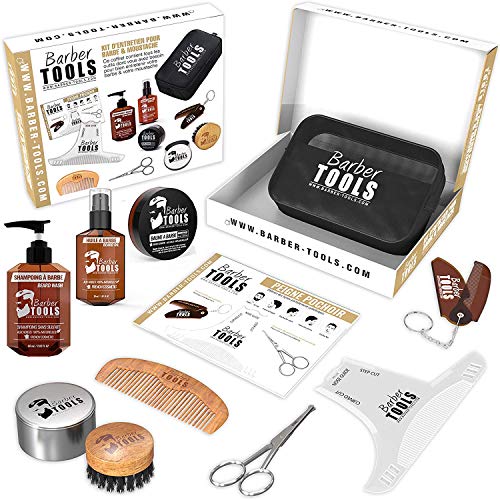 ✮ BARBER TOOLS ✮ Kit/Set/Estuche de arreglo y cuidado de la barba y afeitarse | Cosmético Made in French