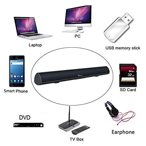 Barra de Sonido para TV,80W Barra de Sonido con Subwoofer Bluetooth 5.0 Sonido Tecnología DSP Envolvente 3D Soundbar Home Cinema Compatible con Óptica, RCA/AUX, USB