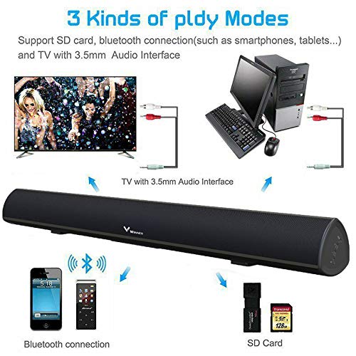 Barra de Sonido para TV,80W Barra de Sonido con Subwoofer Bluetooth 5.0 Sonido Tecnología DSP Envolvente 3D Soundbar Home Cinema Compatible con Óptica, RCA/AUX, USB