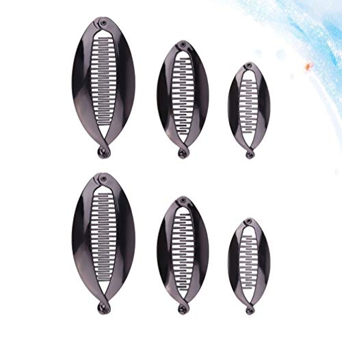 Beaupretty 6Pcs Resina Clip de Plátano Cola de Pez Pinzas para El Cabello Peines Borde Redondeado Pinza de Cola de Caballo Accesorios para El Cabello para Mujeres