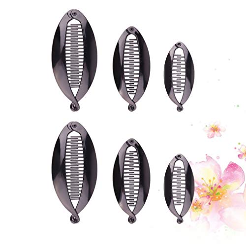 Beaupretty 6Pcs Resina Clip de Plátano Cola de Pez Pinzas para El Cabello Peines Borde Redondeado Pinza de Cola de Caballo Accesorios para El Cabello para Mujeres