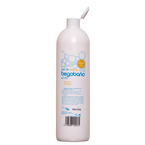 Begobaño Gel de Baño Dermatológico con Extracto de Avena. Jabón Líquido Reparador con Avena para Pieles Secas y Sensibles. Gel con Efecto Calmante. 1 Litro