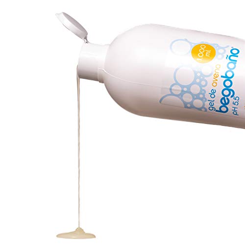 Begobaño Gel de Baño Dermatológico con Extracto de Avena. Jabón Líquido Reparador con Avena para Pieles Secas y Sensibles. Gel con Efecto Calmante. 1 Litro