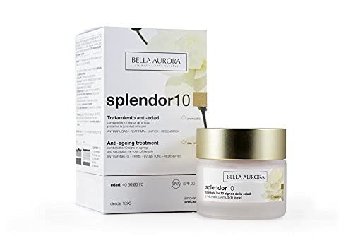 Bella Aurora Crema Facial de Día Hidratante Anti-Edad y Anti-Arrugas 50+ Años SPF 20, 50 ml | Efecto Lifting | Anti-Manchas | Splendor 10