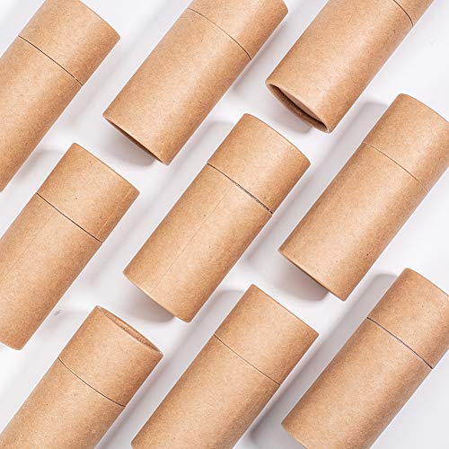 BENECREAT 12PCS 50ml Tubos de Cartón Kraft Contenedores Redondos de Papel Kraft para Lápices, Té, Dulce, Café, Cosmética, Manualidades Embalaje de Regalo