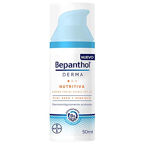 BEPANTHOL Derma Nutritiva Crema Facial Hidratante De Día Con Spf25, Piel Seca Y Sensible, 50 Mililitro