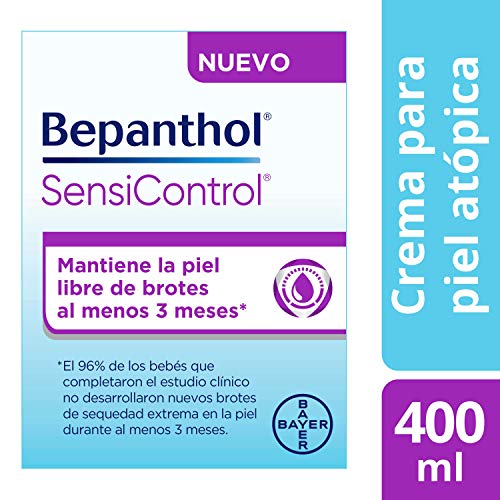 Bepanthol SensiControl Crema Emoliente Diaria con Pro-Vitamina B5 para Piel Atópica, Favorece una Hidratación Profunda y Duradera una Piel Sana y Protegida, 400 ml