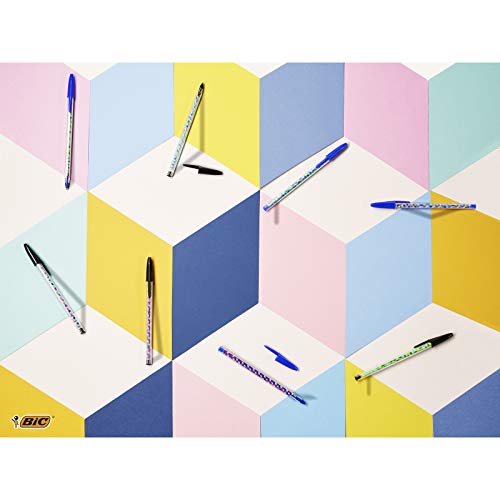 BIC Cristal Collection Stylos- Bolas de punta media (1,0 mm), color negro y azul