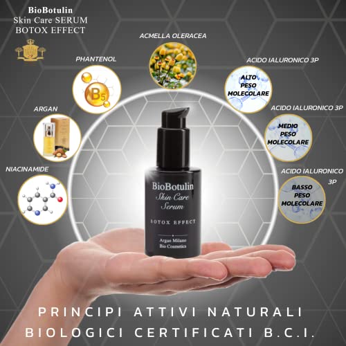 BioBotulin Skin Care Serum - 30 ml - suero facial antiarrugas para mujeres y hombres - Ingredientes: antienvejecimiento, antiarrugas, antiedad - Acmella, ácido hialurónico 3P, argán, vitamina B5