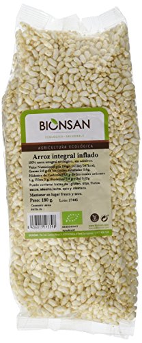 Bionsan Arroz Integral Inflado | Producto Ecológico y Natural | 180 gr