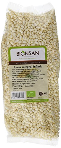 Bionsan Arroz Integral Inflado | Producto Ecológico y Natural | 180 gr