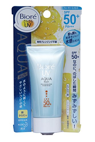 Biore Sarasara Uv Aqua Rich Waterly Essence Sunscreen 50g Spf50+ Pa+++ for Face and Body (japan import)