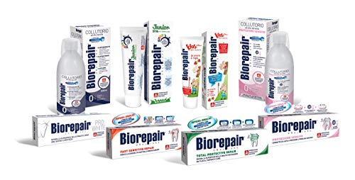 Biorepair, Pasta dentífrica Kids 0 – 6 años, pasta dentífrica para niños, sin flúor, sabor a frutas, anticaries, para ginebra sana, 3 unidades