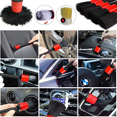 Bizcasa 15pcs Set de Cepillo Limpieza Coche, Juego de Pinceles de Detalle de Coche Suave con Cepillo de Llantas Aluminio, con Tamaños Diferentes