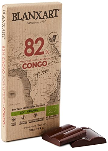 Blanxart Tableta de Chocolate Negro Ecológico - Congo 82% Cacao 1 Unidad 125 g