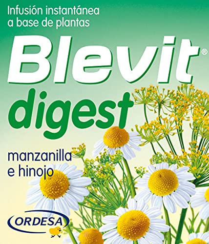 Blevit Digest - Infusión Instantánea con Manzanilla e Hinojo - Sin Gluten y Sin Azúcares Añadidos - Facilita la Digestión y la Expulsión de Gases - Para todas las edades - 150g