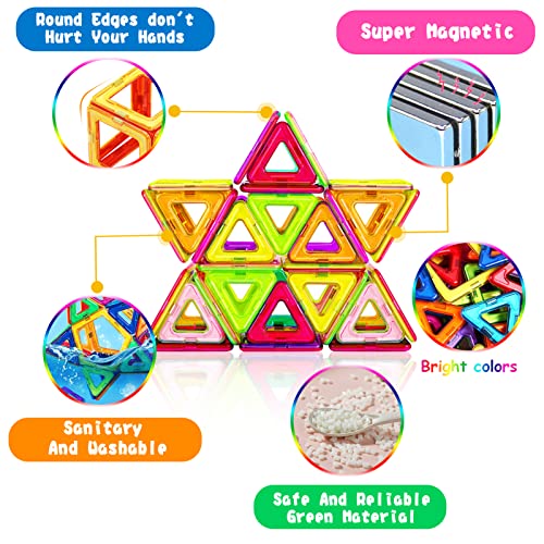 Bloques de Construcción Niños - Construcciones Magneticas Juguetes Niños 3 4 5 6 Años Niños Niñas, Educativos / de Aprendizaje Imanes Juguetes para Niños Regalos de Cumpleaños de Navidad