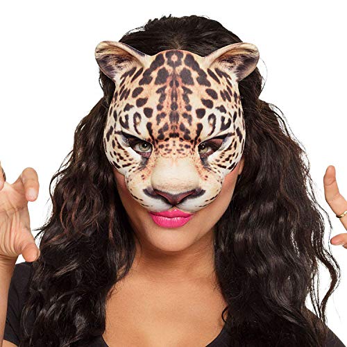 Boland 56731 - Máscara de piel de leopardo con impresión realista en poliéster/EVA, goma elástica, para carnaval, Halloween, carnaval, fiesta temática, disfraz, teatro, disfraz