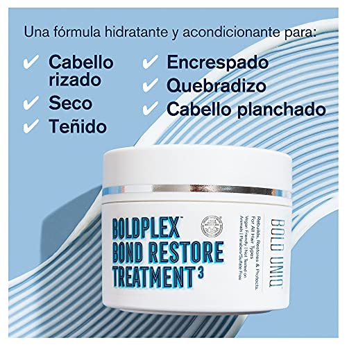 BoldPlex 3 Bond Repair - Máscara de Tratamiento de Proteínas del Cabello - Fórmula Acondicionadora Hidratante para el Cabello Rizado, Seco, Teñido, Encrespado, Quebrado o Decolorado - 200ml