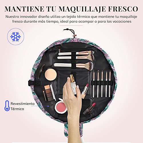 Bolsa de Maquillaje con Cordón - Neceser de Cosméticos y Organizador de Baño - Neceser de Viaje y Bolsa Isotérmica -Tropical - Lily England