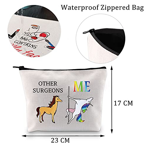 Bolsa de maquillaje para cirujanos y cirujanos con diseño de unicornio, divertido para médicos, cirujanos, regalos para cirujanos, bolsa de viaje, Lona.,