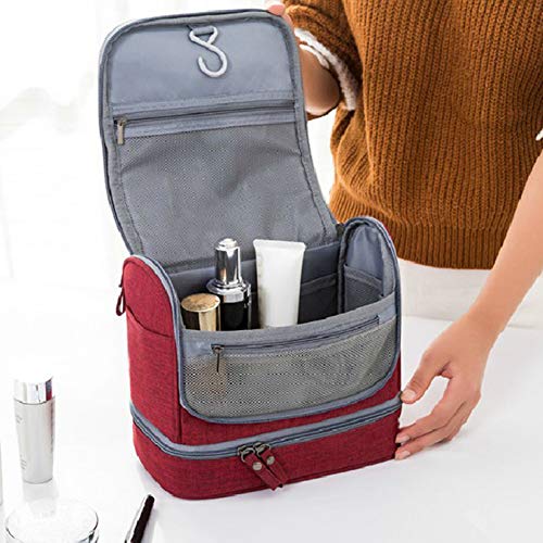 Bolsa de Maquillaje para Hombres a Prueba de Agua Bolsa de cosméticos para Mujeres Oxford Travel Organizer Necesita un Estuche de Maquillaje Bolsa de Aseo para Lavar-Light Blue