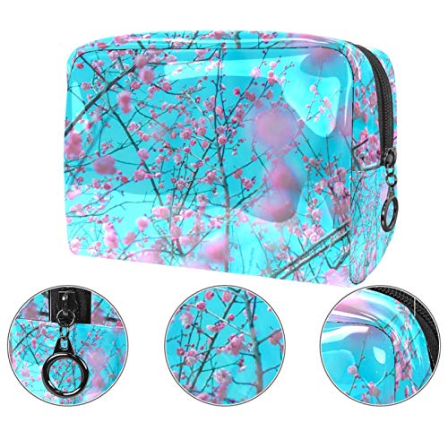 Bolsa de maquillaje portátil con cremallera, bolsa de aseo de viaje para mujeres, práctica bolsa de almacenamiento cosmético perfumada nieve mar ciruela