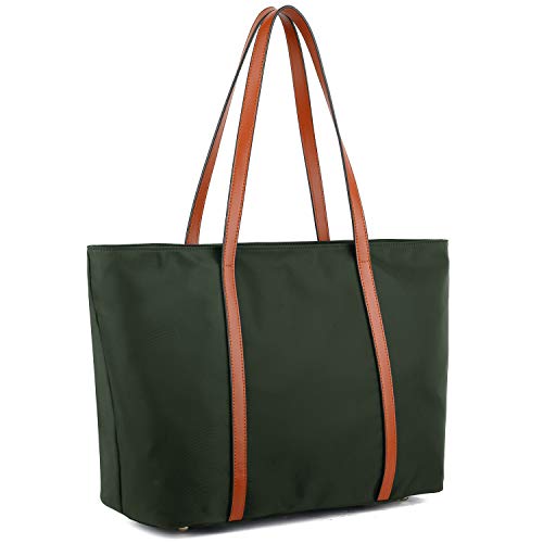 Bolso de Hombro Mujer Bolso Tote de Nylon Tela Oxford, YALUXE Bolso Clásico de Viaje Correa de Cuero Genuino con Bolso Pequeño