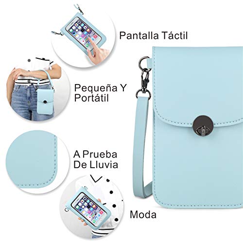 Bolsos Mujer Bandolera Tipo Bandolera de Piel sintética con Correa y Pantalla Transparente. Su Ventana Funciona Tanto para iPhone y Android. Bolso pequeño para teléfono.Regalo del Día de la Mujer