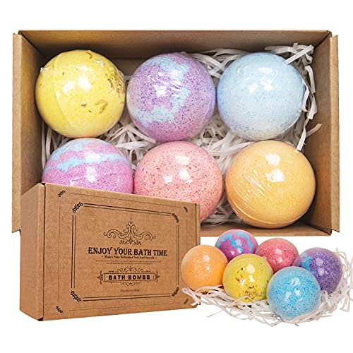 Bomba de Baño 6 Bolitas de Jabon Set de Regalo Bomba de Ducha Bomba de Nubes de Arco Iris Hecha a Mano Bolas de Jabon de San Valentín/Navidad/Cumpleaños para novias, madres, esposas, niñas