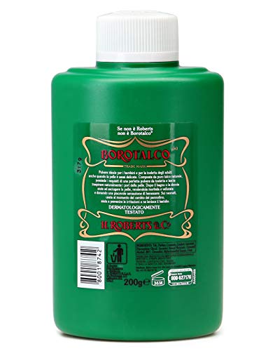 Borotalco Talco - Polvo de talco, polvos de talco, polvos de talco, absorbentes y refrescos, para una piel aterciopelada y apta para hombres, mujeres y niños, paquete de 200 g