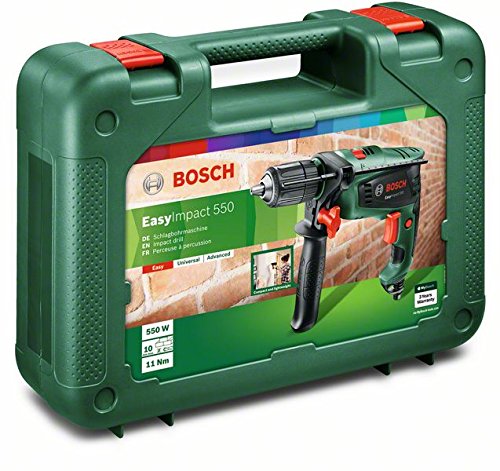 Bosch EasyImpact 550 - Taladro percutor + Bosch X-Line Titanio - Maletín de 30 unidades