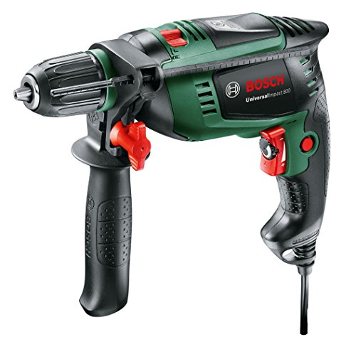 Bosch Universal Impact 800 - Taladro percutor (800 W, empuñadura adicional, tope de profundidad, maletín)