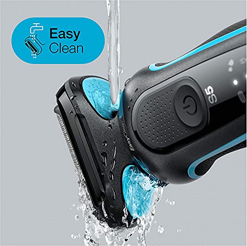 Braun Series 5 Afeitadora Eléctrica Hombre, Máquina de Afeitar Barba, Recortadora de Precisión y Tecnología Easy Clean (Fácil de Limpiar) y Base de Carga, Recargable, Inalámbrica, 50-M4500 CS, Menta