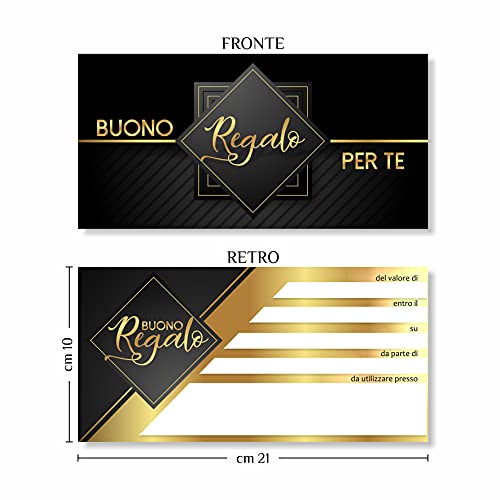 Buoni - 25 tarjetas de regalo de 25 o 50 unidades para rellenar ofertas de descuentos, clientes, tiendas, ropa, estética, peluquería, perfumería, joyería, venta en línea (25)