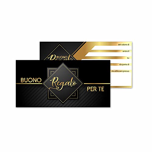 Buoni - 25 tarjetas de regalo de 25 o 50 unidades para rellenar ofertas de descuentos, clientes, tiendas, ropa, estética, peluquería, perfumería, joyería, venta en línea (25)