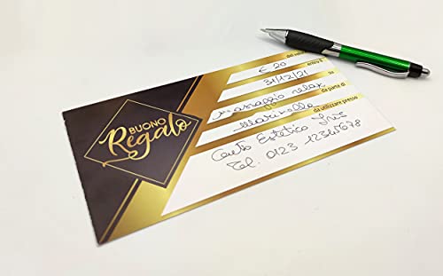 Buoni regalo 25 o 50 tarjetas de regalo regalo regalo cupon Voucher para rellenar ofertas descuentos clientes, tiendas de ropa de moda esteticista peluquería perfumería joyería venta online (50)