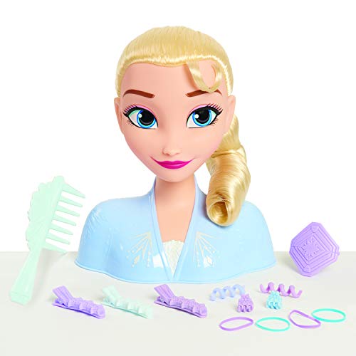 Busto Elsa de Frozen 2 con 14 diferentes accesorios con que peinarla. Para niños/as a partir de los 3 años