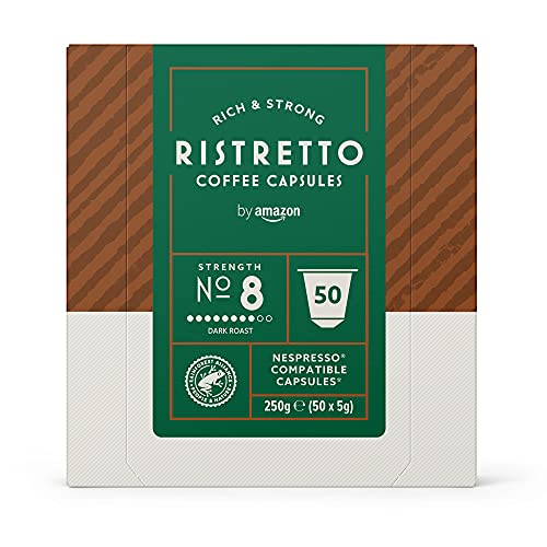 by Amazon Cápsulas Ristretto, compatibles con Nespresso - 100 cápsulas (2 x 50)