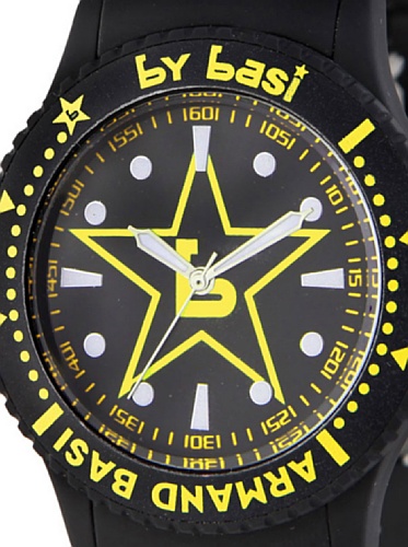 BY BASI A0871U03 - Reloj Unisex movi cuarzo correa policarbonato negro/amarillo