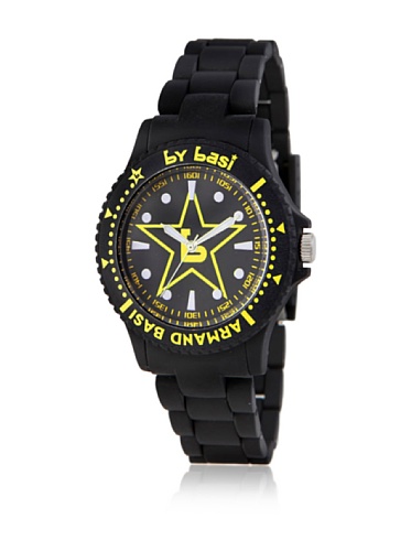 BY BASI A0871U03 - Reloj Unisex movi cuarzo correa policarbonato negro/amarillo