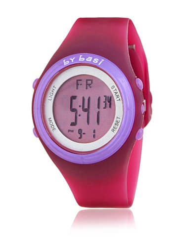 BY BASI A0981U02 - Reloj Unisex movi Cuarzo Correa Silicona Fucsia/Lila