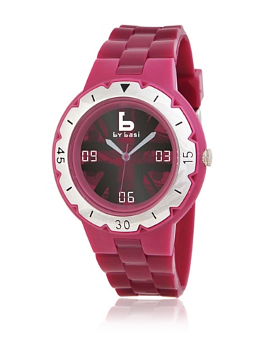 BY BASI A0991U03 - Reloj Unisex movi Cuarzo Correa Poliuretano Fucsia