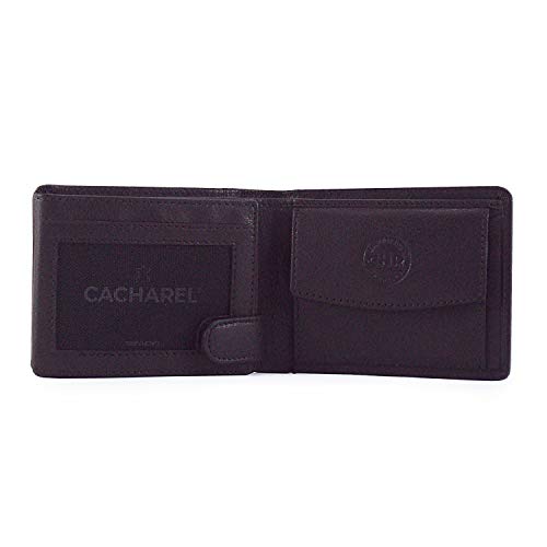 Cacharel Cartera con Monedero para Hombre en Piel (Marrón)