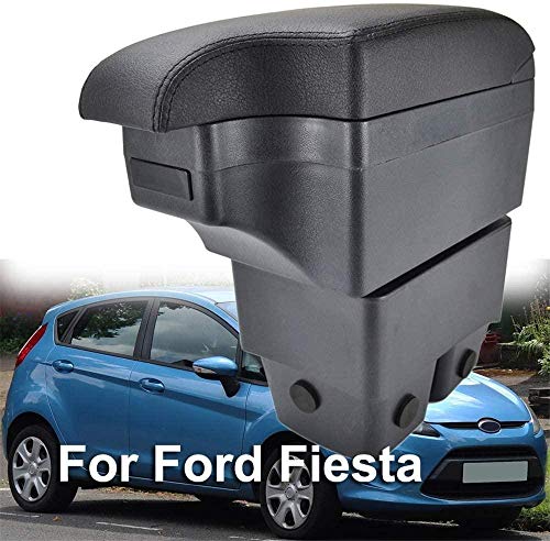 Caja de reposabrazos de Coche, FOR, FOR, FOR, Ford Fiesta 2009-2017 Black Central Store Box 2010 2012 2014 Funda de reposabrazos