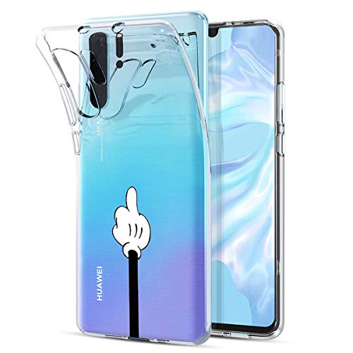 Caler Funda compatible con Huawei P30 Lite funda transparente con dibujos TPU suave Bumper Case con bonito diseño de TPU silicona antigolpes 3D Vogue Ultra Chic lujo