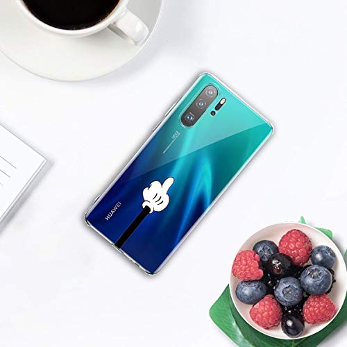 Caler Funda compatible con Huawei P30 Lite funda transparente con dibujos TPU suave Bumper Case con bonito diseño de TPU silicona antigolpes 3D Vogue Ultra Chic lujo